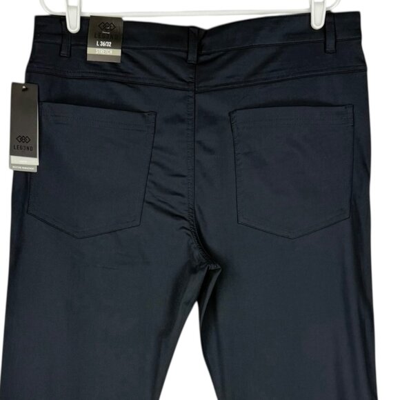 Leg3nd Men's Comfort Fit Performance Stretch Moisture Blue Navy Pants 36x32 NWT - Picture 4 of 11